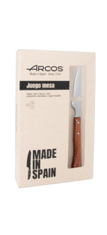 Set 6 Pzas. Cuchillo chuletero madera de haya comprimida filo perlado 110 mm